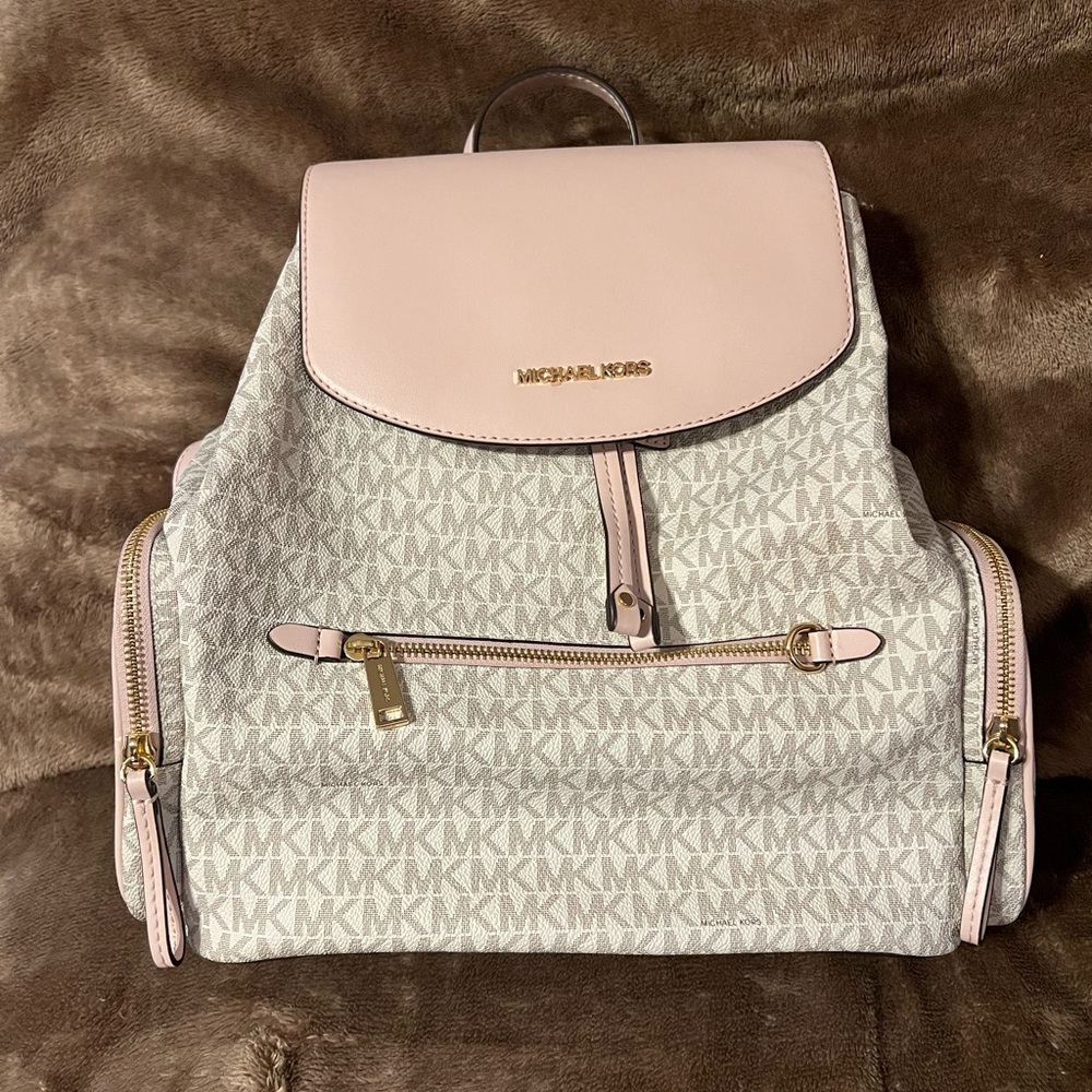 Michael Kors Blush Pink and Cream Backpack with dust bag.
